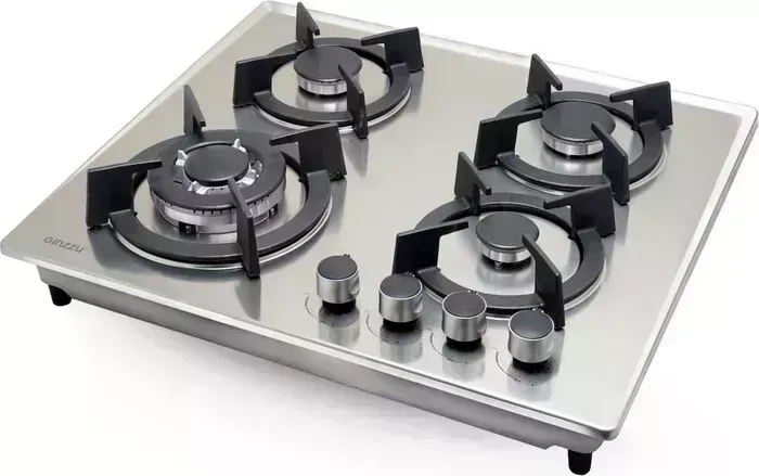 Панель варочная газовая Ginzzu HCG-413 Варочная , сталь 4 конф