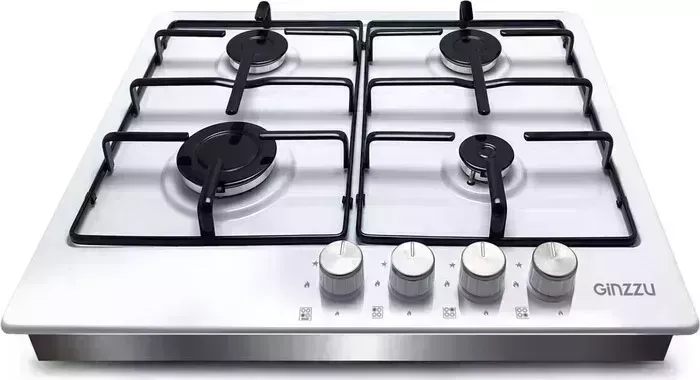 Панель варочная газовая Ginzzu HCG-402 Варочная , эмаль 4 конф, белая