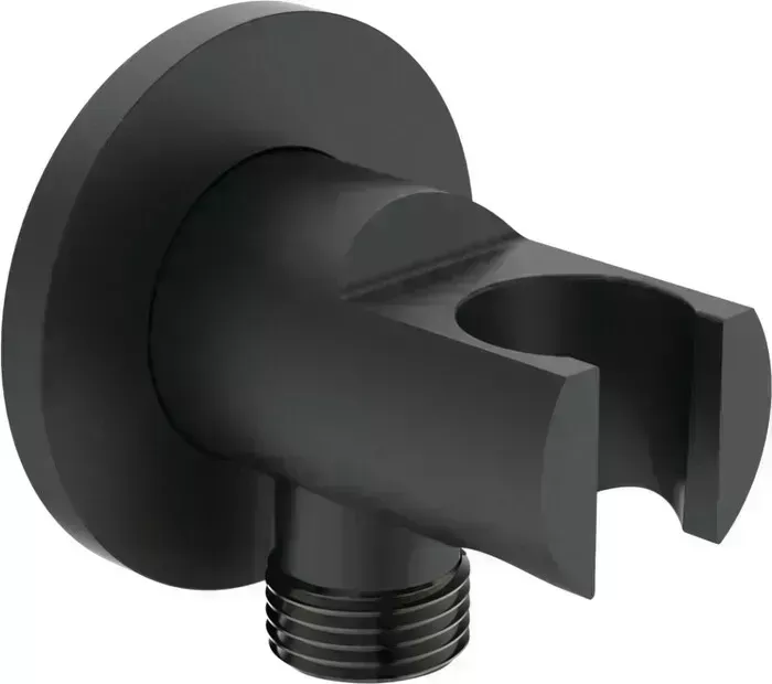 Шланговое подключение Ideal Standard Idealrain 1/2" с держателем душевой лейки, черный шелк (BC807XG)