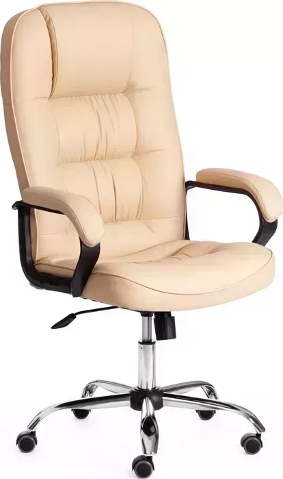 Кресло офисное TetChair СН9944 (22) хром кож/зам, бежевый, 36-34