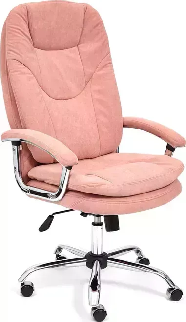 Кресло офисное TetChair SOFTY LUX флок , розовый, 137