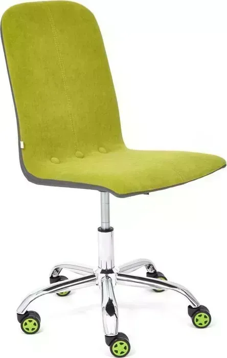 Кресло офисное TetChair RIO флок/кож/зам , олива/металлик, 23/36