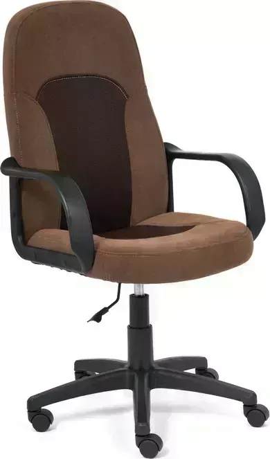 Кресло офисное TetChair PARMA флок/ткань, коричневый, 6/TW-24