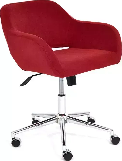 Кресло офисное TetChair MODENA хром флок , бордо, 10