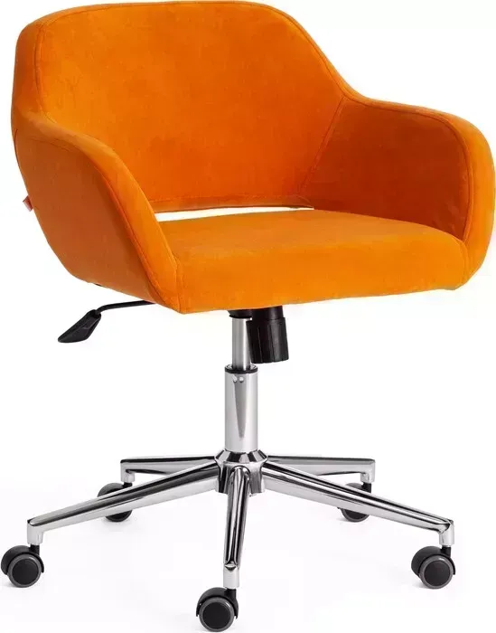 Кресло офисное TetChair MODENA хром флок , оранжевый, 18
