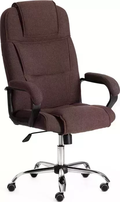 Кресло офисное TetChair BERGAMO хром (22) ткань, коричневый, 3М7-147
