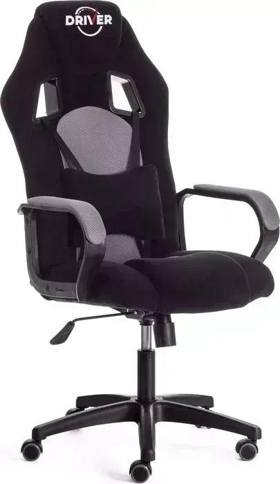 Кресло офисное TetChair DRIVER (22) флок/ткань, черный/серый, 35/TW-12