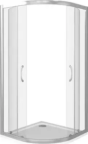 Душевой уголок Good Door Latte R-80 с поддоном, профиль белый, стекло прозрачное (ЛА00001, ЛП00012)