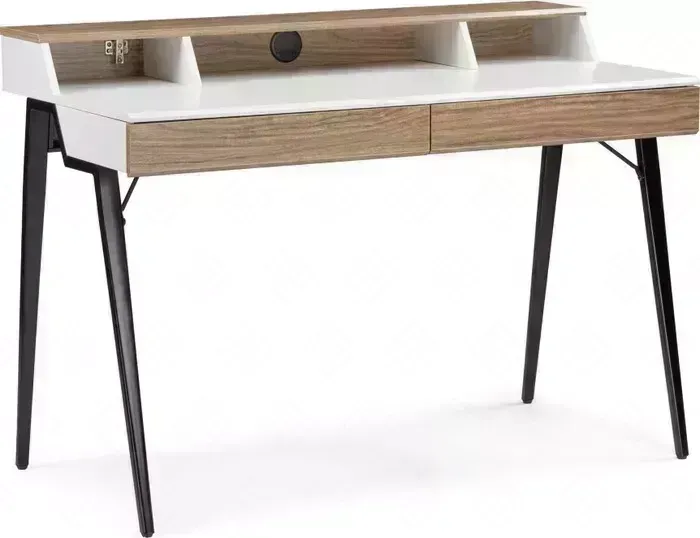 Стол Woodville компьютерный Avalon ivory white/black
