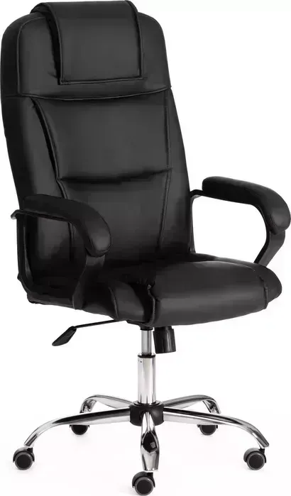 Кресло офисное TetChair BERGAMO хром (22) кож/зам, черный, 36-6