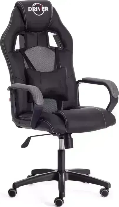 Кресло офисное TetChair DRIVER (22) кож/зам/ткань, черный/серый, 36-6/TW-12