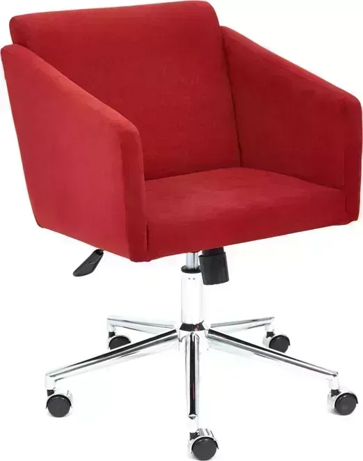 Кресло офисное TetChair MILAN хром флок , бордо, 10
