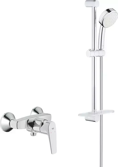 Смеситель для душа Grohe BauFlow с душевым гарнитуром, хром (23755000, 26083002)