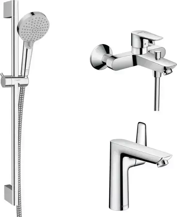 Комплект смесителей Hansgrohe Talis E с душевым гарнитуром, хром (71740000, 71755000, 26275000)