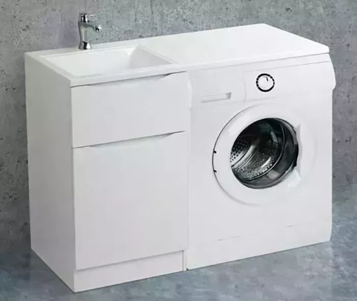 Тумба под раковину BELBANGO Lavanderia 58 Bianco Lucido (LAVANDERIA-580/1200-2C-PIA-BL)