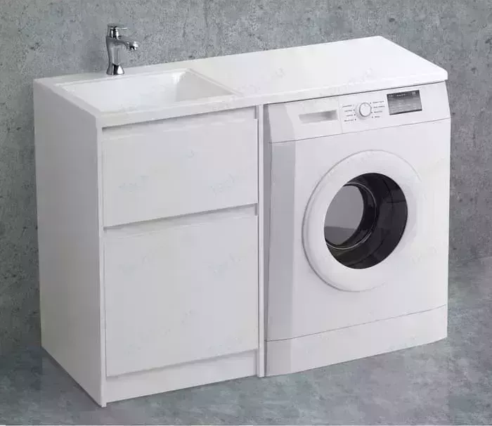 Тумба с раковиной BELBANGO с Kraft 120 левая, белая матовая bianco opaco (KRAFT-LVD-580/1200-2C-PIA-BO, BB1200/480-LV-MR-L)