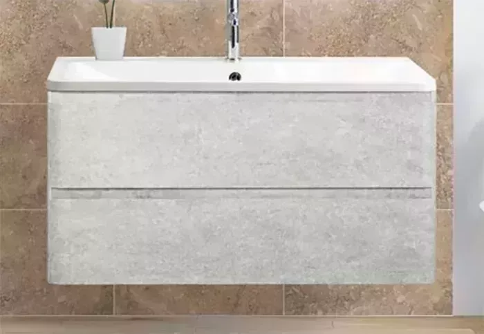 Тумба с раковиной BELBANGO с Albano 120 подвесная, Cemento Verona Grigio (Albano-1200-2C-SO-CVG, BB1200/455-LV-MR-ALR)