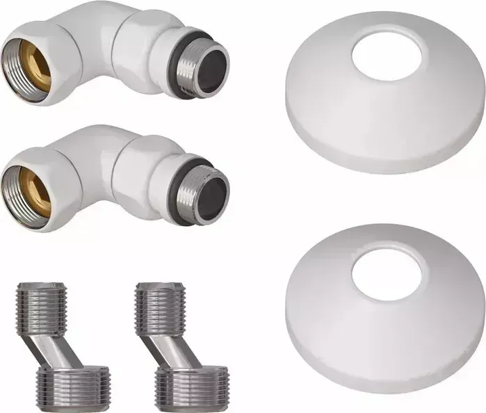 Подключение угловое Point гайка / штуцер 3/4" х 1/2" со сгоном, белый (PN93412W)