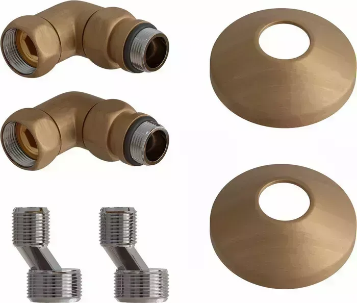 Подключение угловое Point гайка / штуцер 3/4" х 1/2" со сгоном, бронза (PN93412BR)