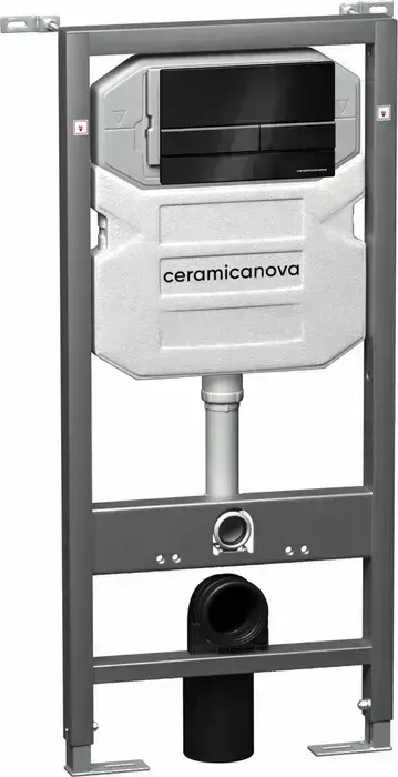 Инсталляция для унитаза Ceramica Nova Envision с кнопкой смыва Flat черная матовая (CN1002B)