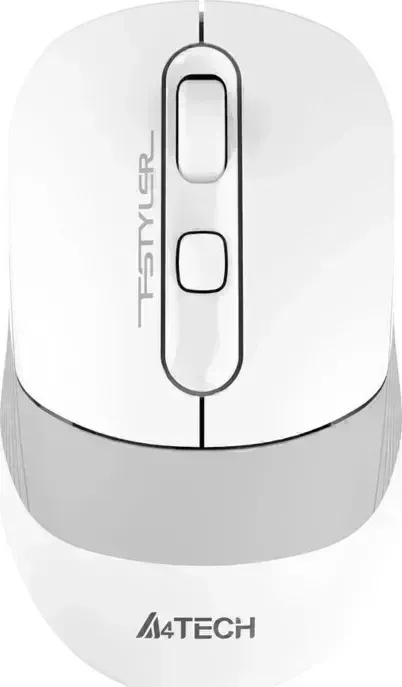 Мышь A4Tech Fstyler FB10C белый/серый оптическая (2400dpi) беспроводная BT/Radio USB (4but) (FB10C GRAYISH WHITE)
