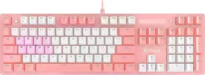 Клавиатура A4Tech Bloody B800 Dual Color механическая розовый/белый USB for gamer (B800 PINK)
