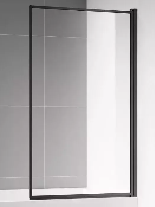 Шторка для ванны AQUAme 80х140 прозрачная, матовая черная (AQM2859-R)