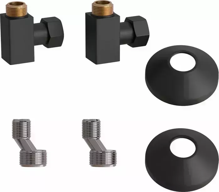 Подключение угловое Point гайка / штуцер 3/4" х 1/2" черный (PN00012B)