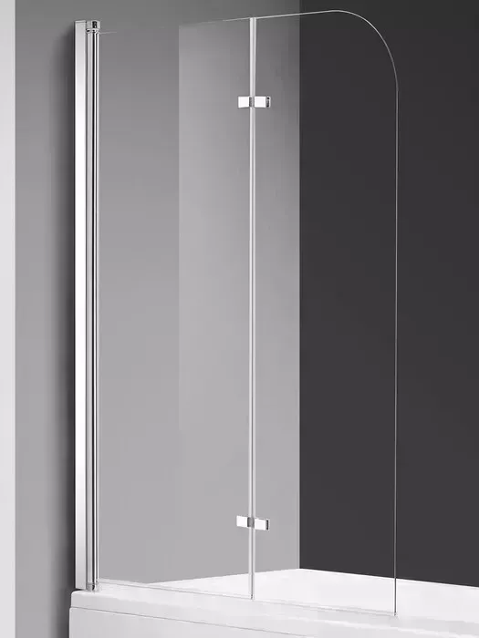 Шторка для ванны AQUAme 120х140 прозрачная, хром (AQM2852B)