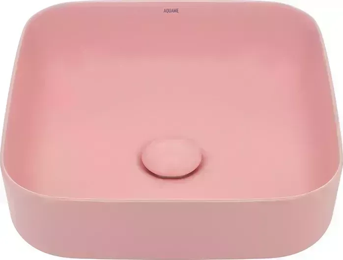 Раковина AQUAme накладная 39x39 розовая матовая (AQM5011MP)