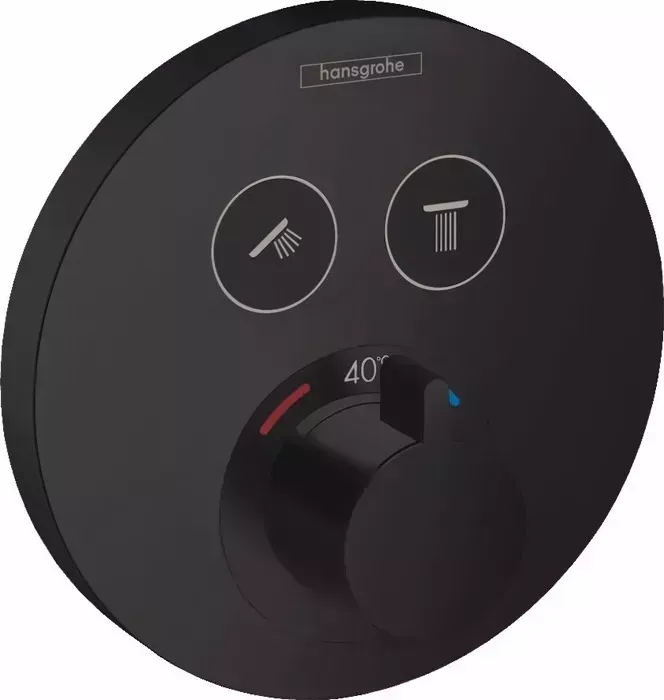Термостат для ванны Hansgrohe ShowerSelect S с механизмом, матовый черный (15743670, 01800180)