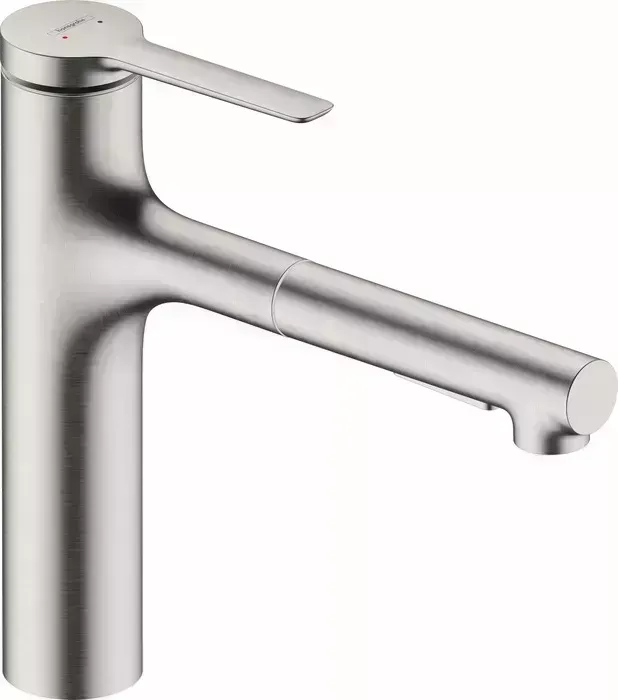 Смеситель для кухни Hansgrohe Zesis M33 выдвижной излив, нержавеющая сталь (74801800)