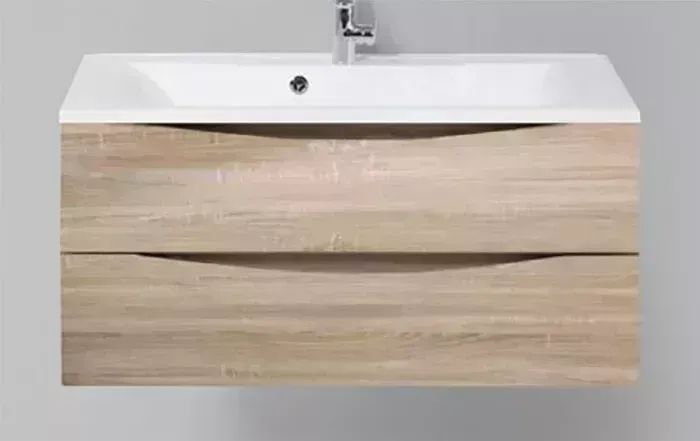 Тумба с раковиной BELBANGO с Marino 100 Rovere Bianco (MARINO-1000-2C-SO-WO-P, BB1000/445-LV-MR-PR)