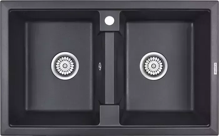 Мойка кухонная Paulmark Zwilling 81х50 черный металлик (PM238150-BLM)