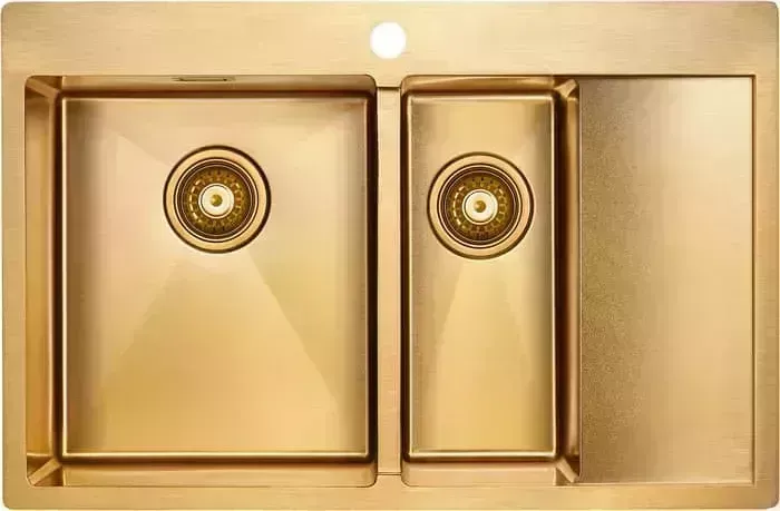 Мойка кухонная Paulmark Union 78х51 брашированное золото (PM537851-BGL)