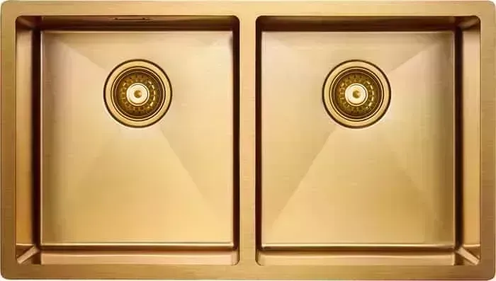 Мойка кухонная Paulmark Dopplet 78х44 брашированное золото (PM507844-BG)