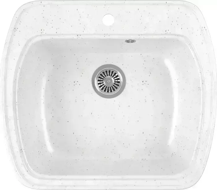 Мойка кухонная GREENSTONE GRS-11-331 белый, с сифоном