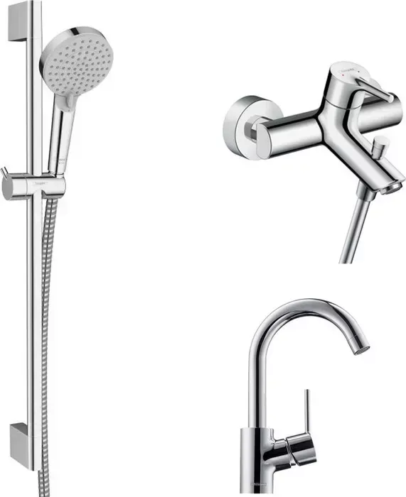Комплект смесителей Hansgrohe Talis S с душевым гарнитуром, хром (72400000, 32070000, 26275000)