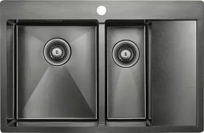 Мойка кухонная Paulmark Union 78х51 вороненая сталь (PM537851-GML)