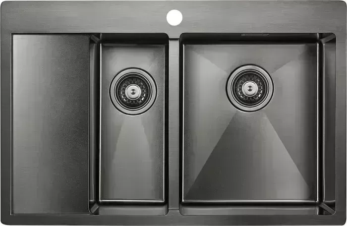 Мойка кухонная Paulmark Union 78х51 вороненая сталь (PM537851-GMR)