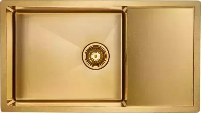Мойка кухонная Paulmark Platte 78х51 брашированное золото (PM807844-BG)
