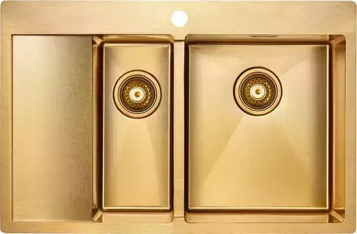 Мойка кухонная Paulmark Union 78х51 брашированное золото (PM537851-BGR)