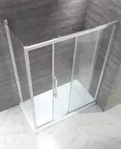 Душевой уголок CEZARES LUX-SOFT-W-AH-1-130/80-C-Cr-IV профиль хром, стекло прозрачное