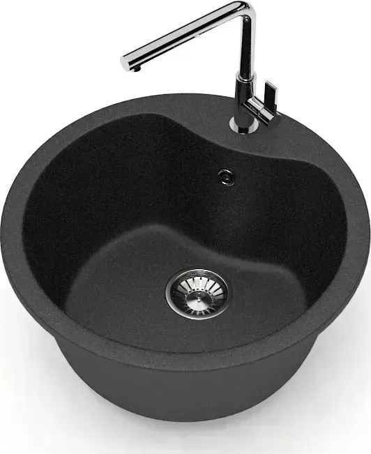 Мойка кухонная Glanz J-024-32 антрацит, матовая