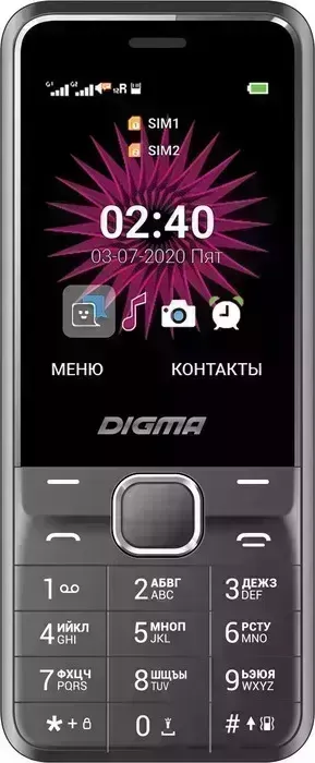 Мобильный телефон Digma Linx A241 серый (32Mb/2Sim/2.44"/240x320)