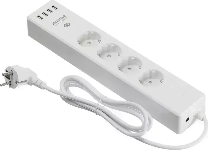 Сетевой фильтр Digma DiPlug Strip 40 дистанц.вкл/выкл белый