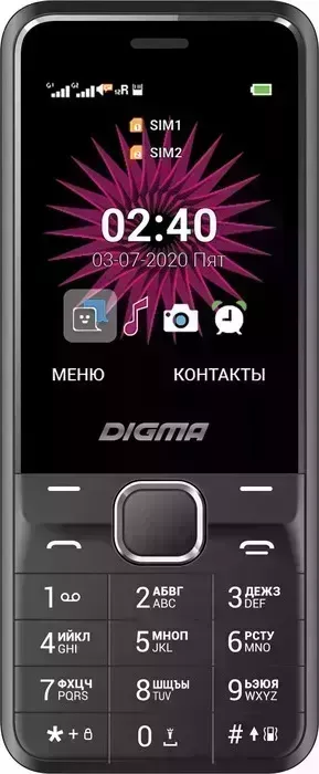 Мобильный телефон Digma Linx A241 черный (32Mb/2Sim/2.44"/240x320)