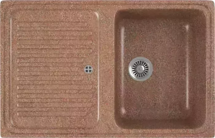Мойка кухонная GREENSTONE GRS-78-307 терракот, с сифоном