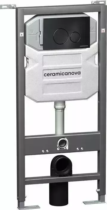 Инсталляция для унитаза Ceramica Nova Envision с кнопкой смыва Round черная матовая (CN1001B)