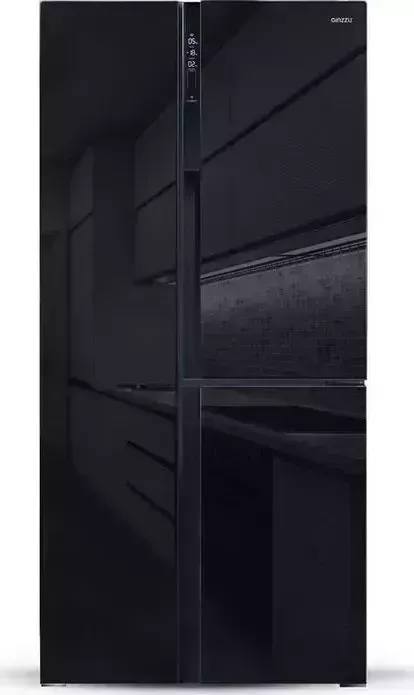 Холодильник Ginzzu NFK-610 черное стекло inverter